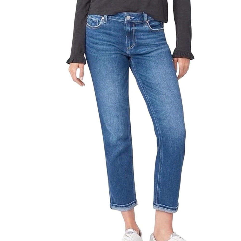 Paige Womens Brigitte Boyfriend Fit Mid Rise Jeans in Roam size 28